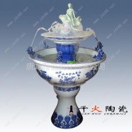 千火陶瓷家居中摆件 青花瓷陶瓷空气加湿器喷泉 厂家批发订做