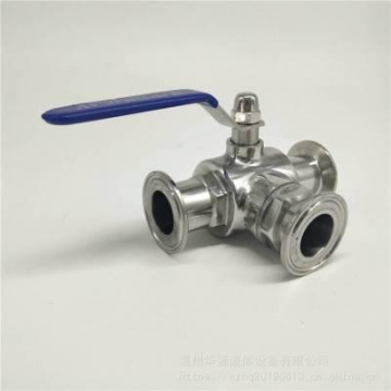 华强卫生级快装三通球阀